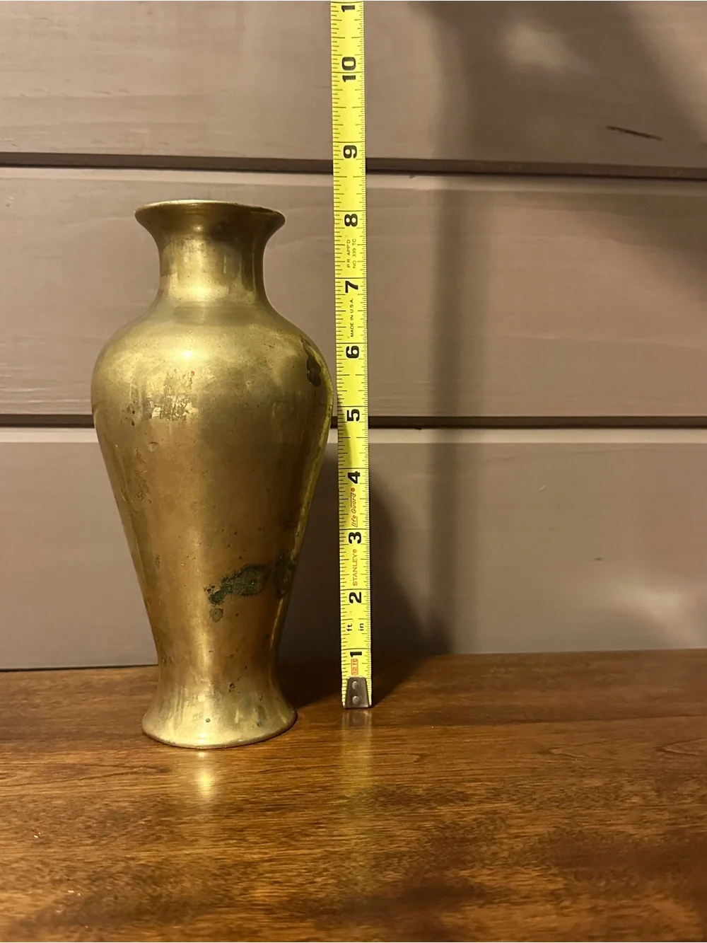 Brass Decorative Bud Vase 8” tall